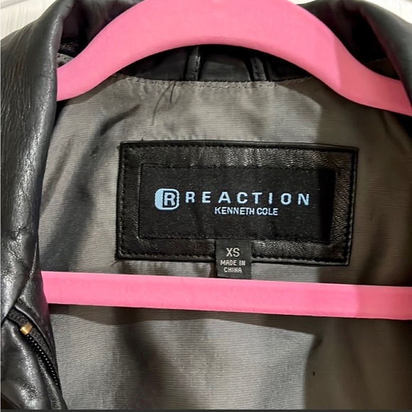 VTG  Black Motto Leather Jacket - Picture 5 of 12